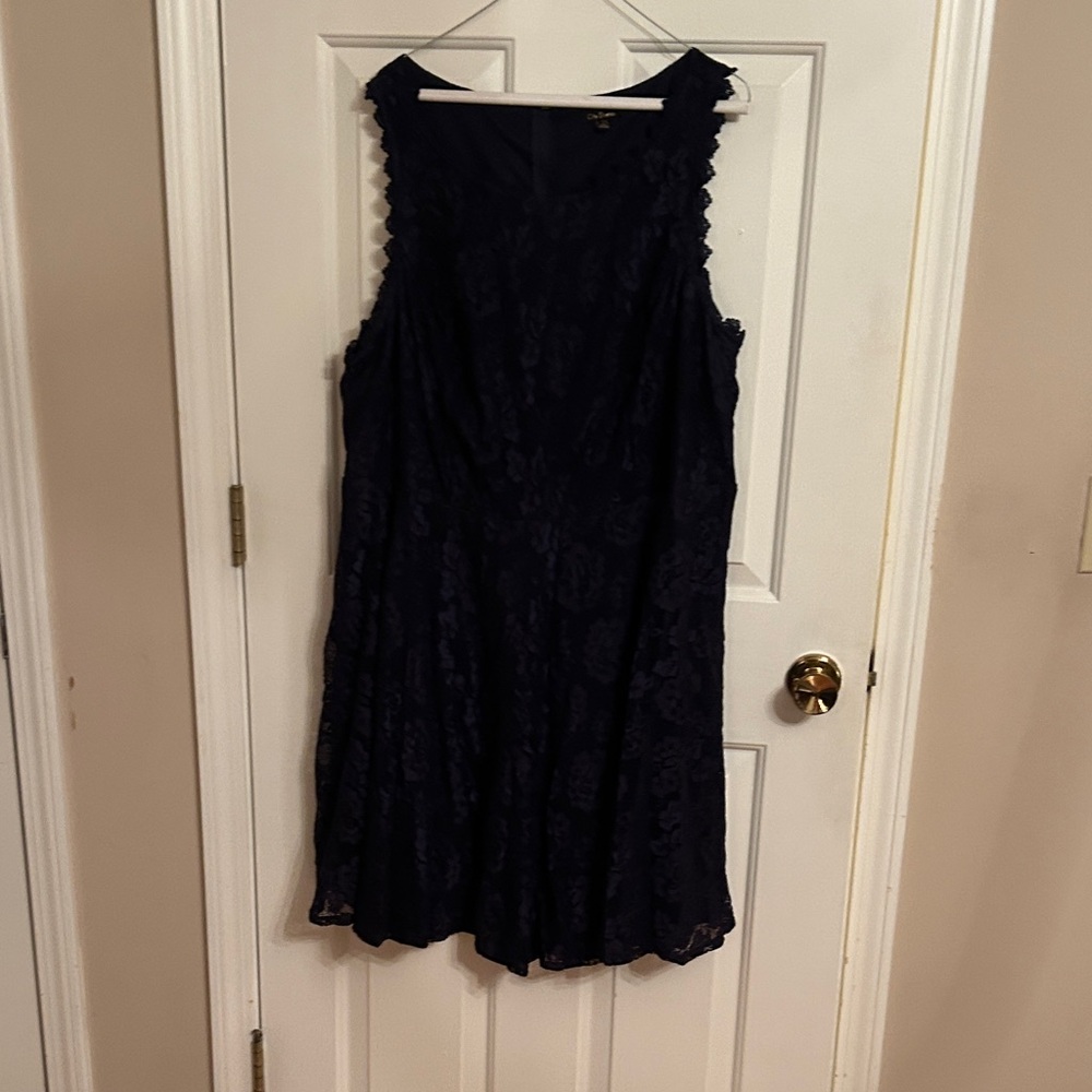 City Studio Midnight Blue Lace Midi Dress